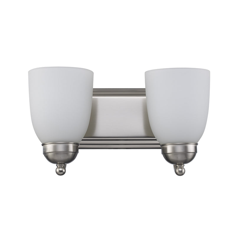 Clayton 2-Light 12.5" Vanity Light in Brushed Nickel