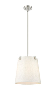 Weston 3 Light 13" Pendant, Cream Shade in Brushed Nickel