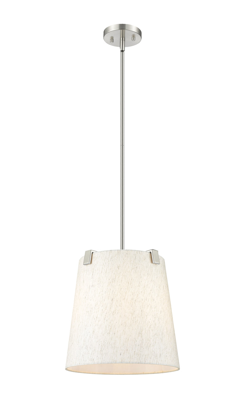 Weston 3 Light 13" Pendant, Cream Shade in Brushed Nickel