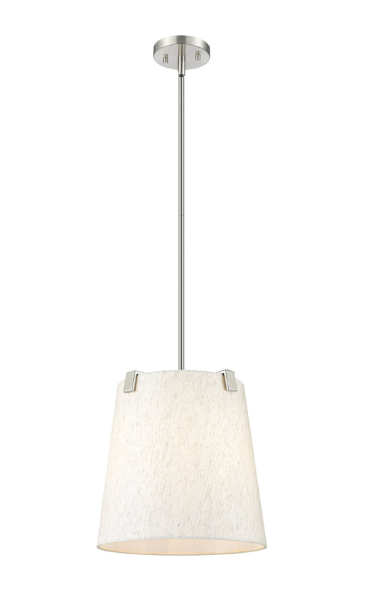 Weston 3 Light 13" Pendant, Cream Shade in Brushed Nickel