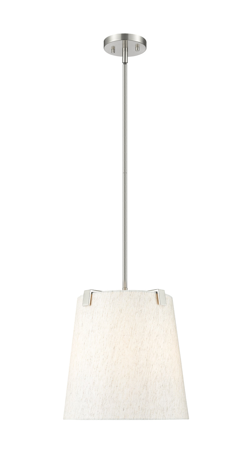 Weston 3 Light 13" Pendant, Cream Shade in Brushed Nickel