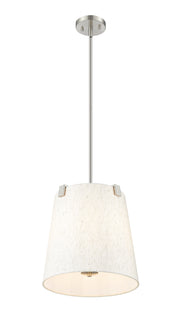 Weston 3 Light 13" Pendant, Cream Shade in Brushed Nickel