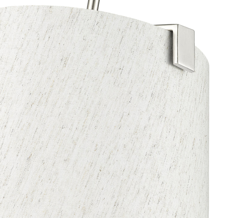 Weston 3 Light 13" Pendant, Cream Shade in Brushed Nickel