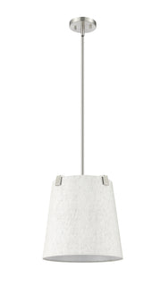 Weston 3 Light 13" Pendant, Cream Shade in Brushed Nickel