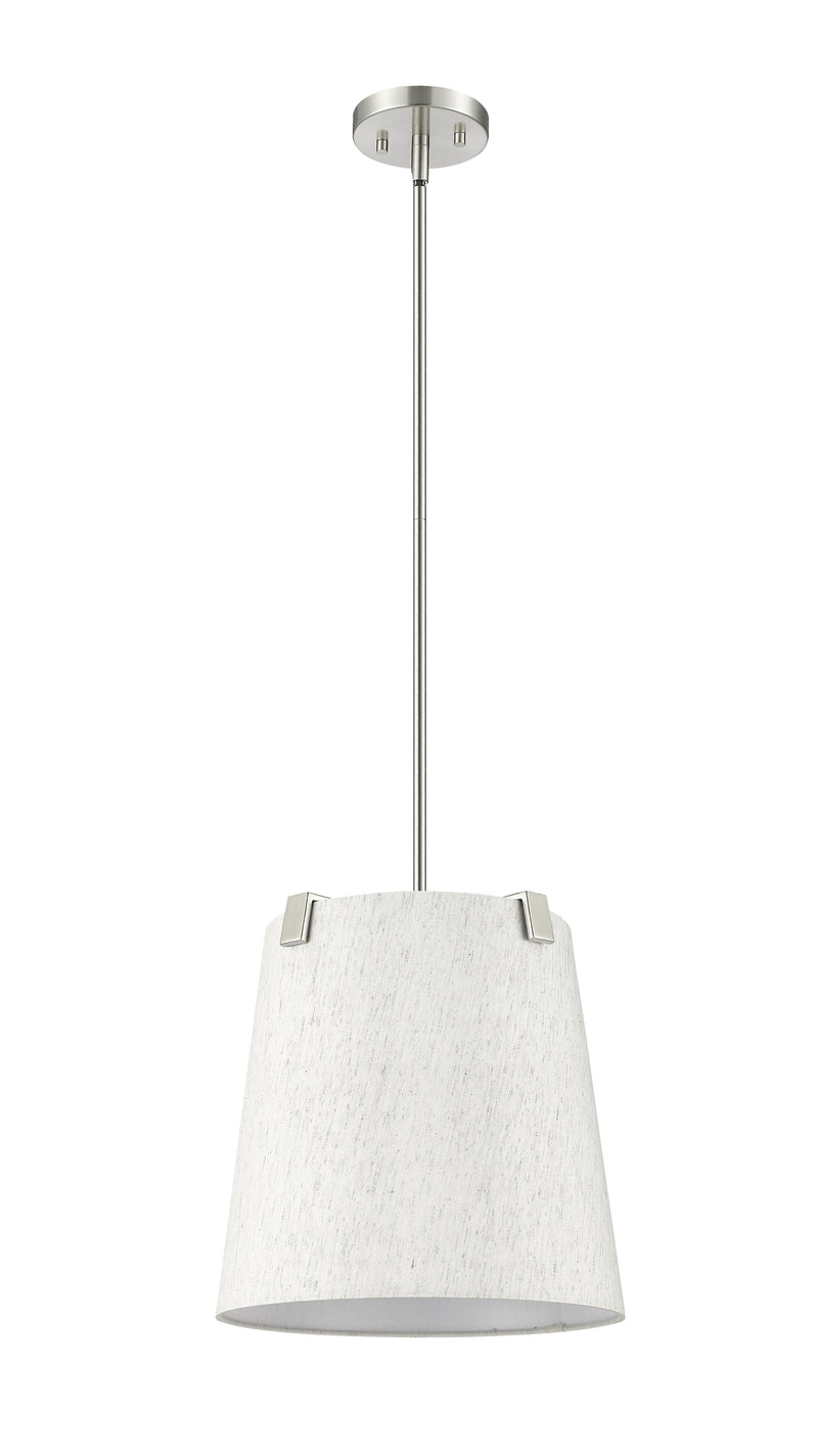 Weston 3 Light 13" Pendant, Cream Shade in Brushed Nickel