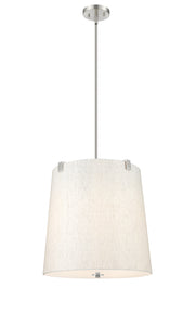 Weston 5 Light 18" Pendant, Cream Shade in Brushed Nickel