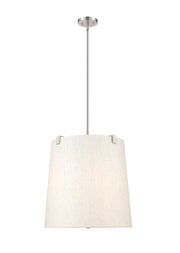 Weston 5 Light 18" Pendant, Cream Shade in Brushed Nickel
