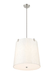 Weston 5 Light 18" Pendant, Cream Shade in Brushed Nickel