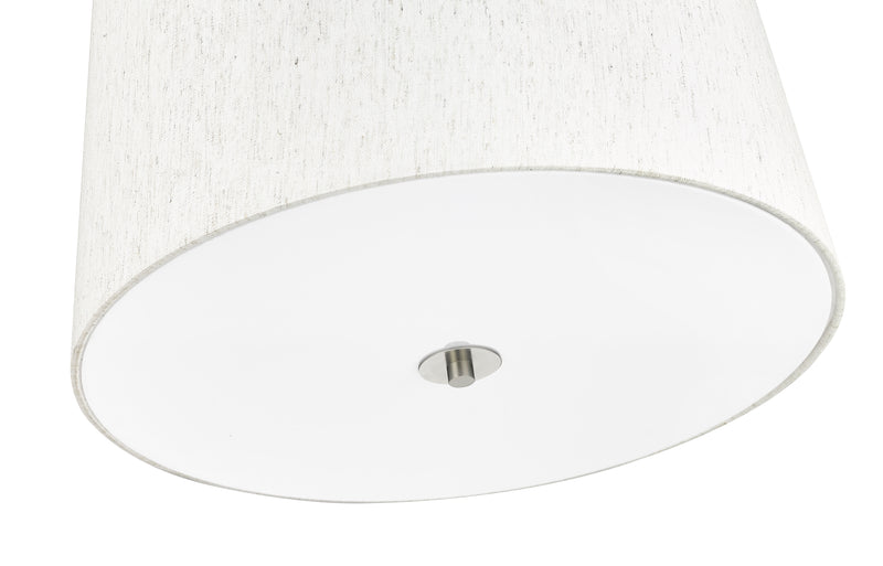 Weston 5 Light 18" Pendant, Cream Shade in Brushed Nickel