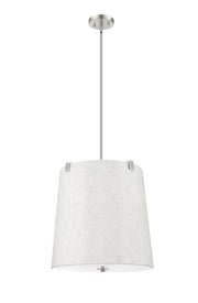 Weston 5 Light 18" Pendant, Cream Shade in Brushed Nickel