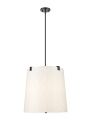 Weston 5 Light 18" Pendant, Cream Shade in Matte Black