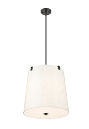 Weston 5 Light 18" Pendant, Cream Shade in Matte Black
