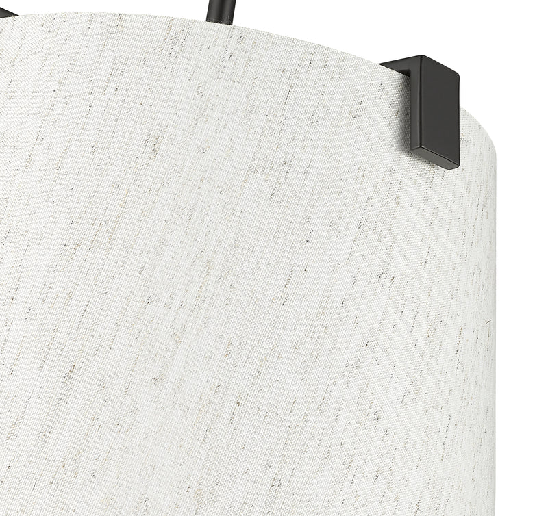 Weston 5 Light 18" Pendant, Cream Shade in Matte Black