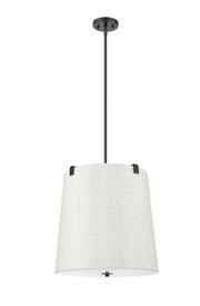 Weston 5 Light 18" Pendant, Cream Shade in Matte Black