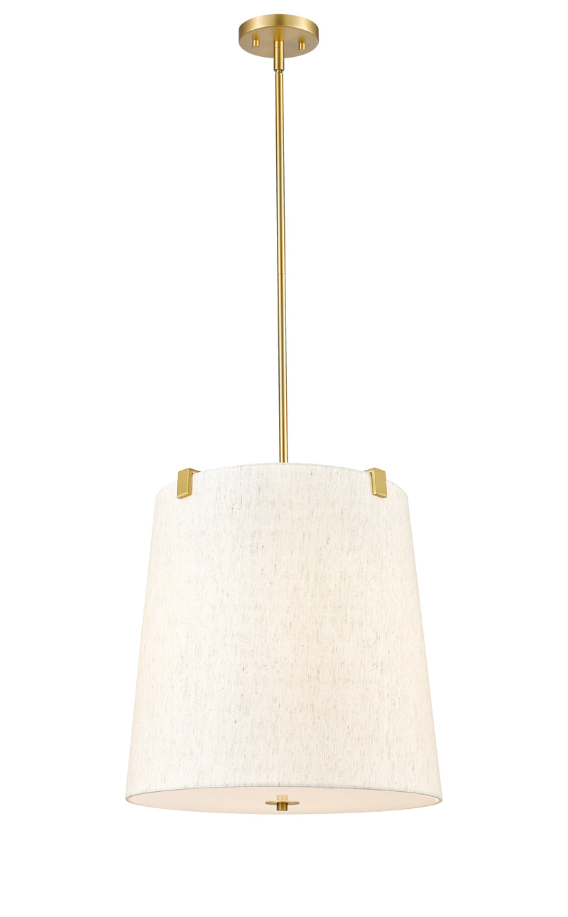 Weston 5 Light 18" Pendant, Cream Shade in Modern Gold