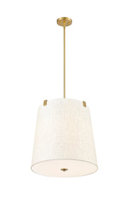 Weston 5 Light 18" Pendant, Cream Shade in Modern Gold