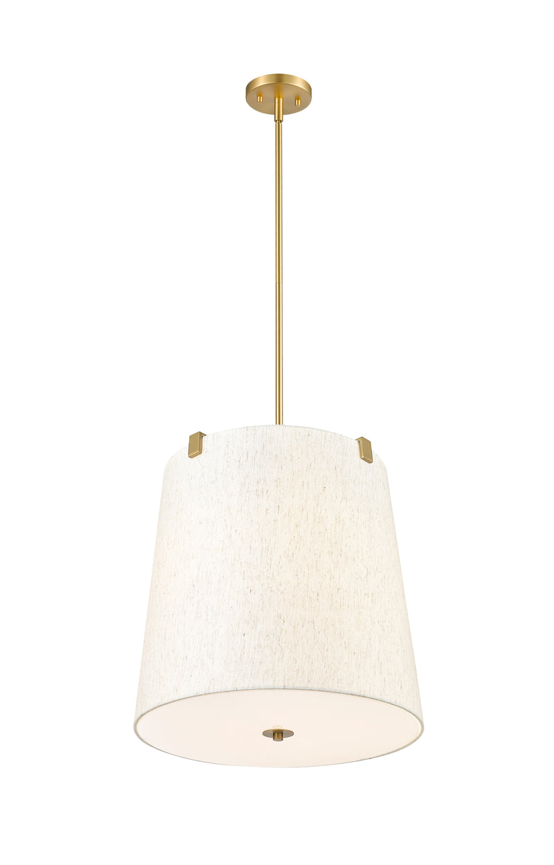 Weston 5 Light 18" Pendant, Cream Shade in Modern Gold