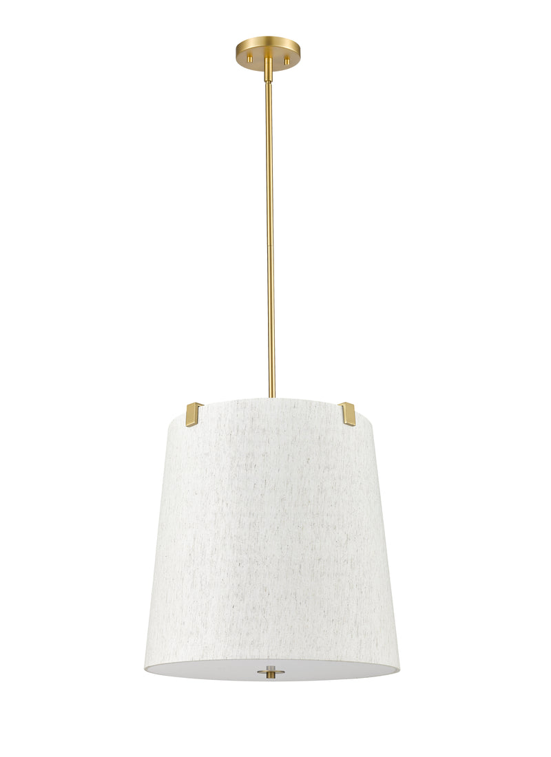 Weston 5 Light 18" Pendant, Cream Shade in Modern Gold