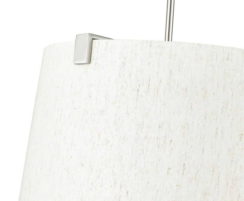 Weston 6 Light 24" Pendant, Cream Shade in Brushed Nickel
