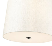 Weston 6 Light 24" Pendant, Cream Shade in Matte Black