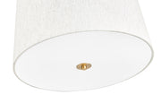 Weston 6 Light 24" Pendant, Cream Shade in Modern Gold