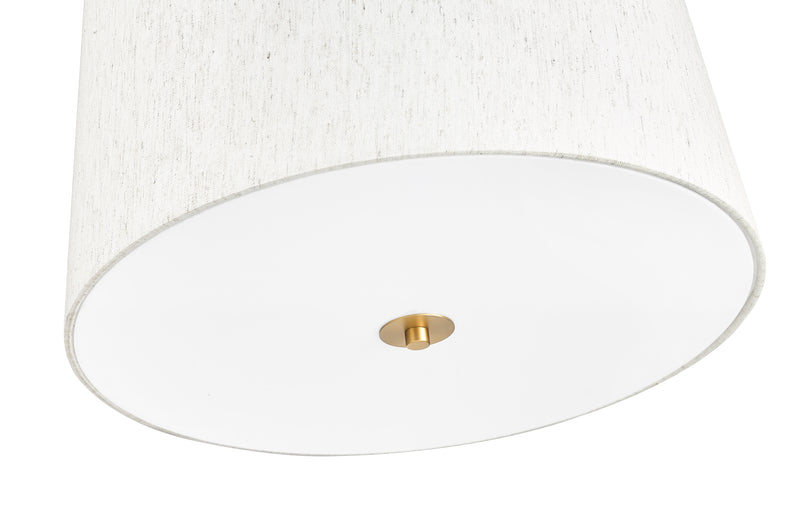 Weston 6 Light 24" Pendant, Cream Shade in Modern Gold