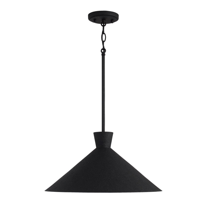 Paloma Metal Shade Pendant in Textured Black