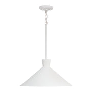 Paloma Metal Shade Pendant in Textured White