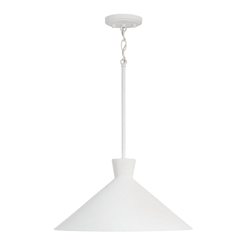 Paloma Metal Shade Pendant in Textured White