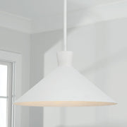 Paloma Metal Shade Pendant in Textured White