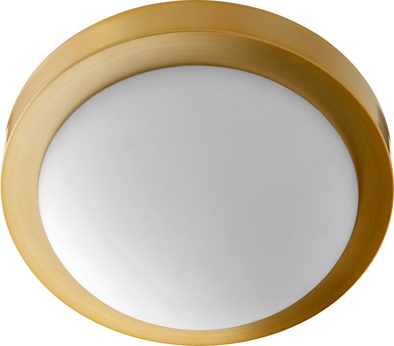 11" 2 Light Ceiling Mount in Aged Brass