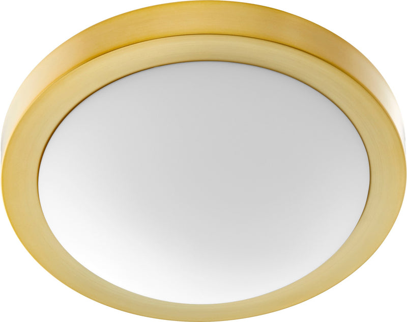 13" 2 Light Ceiling Mount in Aged Brass