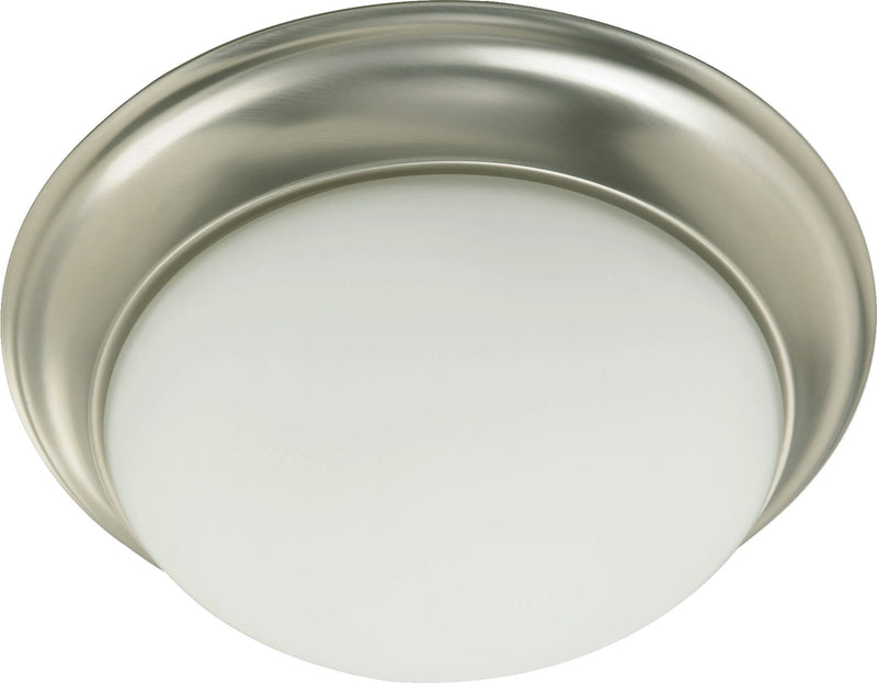 17" 3 Light Satin Opal Ceiling Mount in Satin Nickel