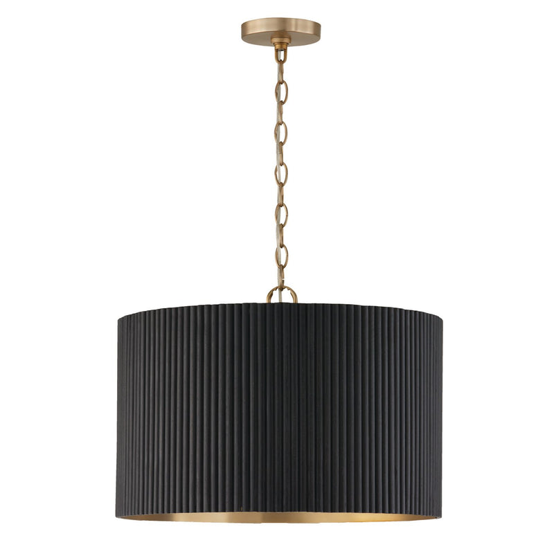 Donovan 3-Light Pendant in Black Stain and Matte Brass