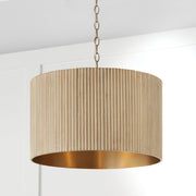 Donovan 3-Light Pendant in White Wash and Matte Brass