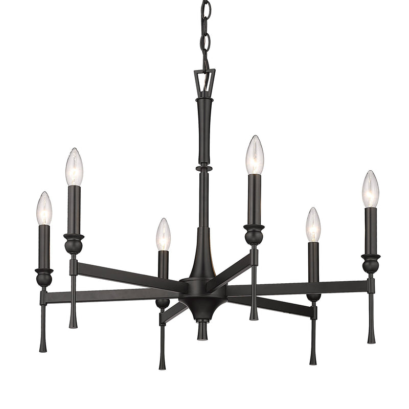 Landon 6-Light Chandelier in Matte Black
