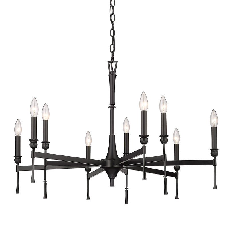 Landon 9-Light Chandelier in Matte Black