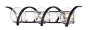 Curlicue 3 Light Bath Vanity Light in Black / Polished Nickel