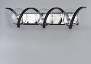 Curlicue 3 Light Bath Vanity Light in Black / Polished Nickel