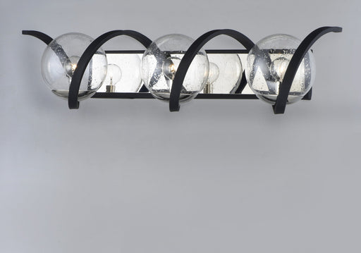 Curlicue 3 Light Bath Vanity Light in Black / Polished Nickel
