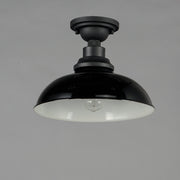 Granville 1 Light Outdoor Flush Mount in Gloss Black / Black