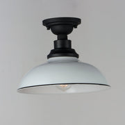Granville 1 Light Outdoor Flush Mount in White / Black