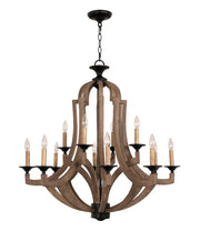 Winton 12 Light 36" Chandelier in Weathered Pine