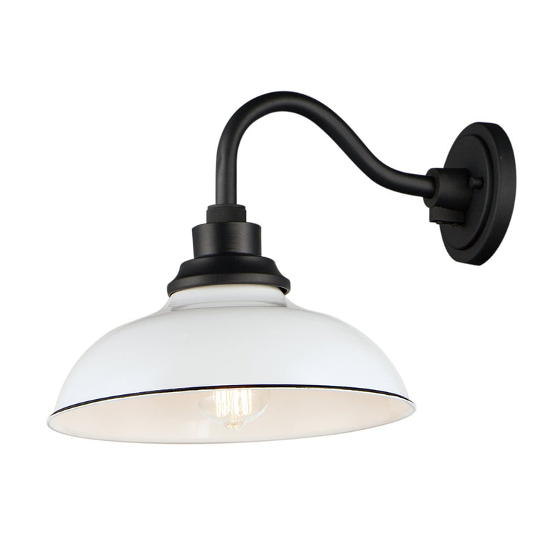 Granville 1 Light Outdoor Wall Sconce in White / Black