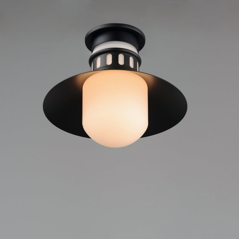 Admiralty 1 Light Outdoor Flush Mount in Black