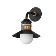 Admiralty 10" 1 Light Outdoor Wall Sconce in Black / Antique Brass