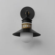 Admiralty 10" 1 Light Outdoor Wall Sconce in Black / Antique Brass