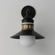 Admiralty 12" 1 Light Outdoor Wall Sconce in Black / Antique Brass
