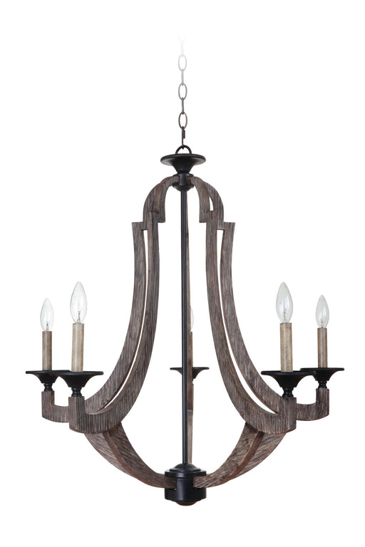 Winton 5 Light 29.5" Chandelier in Weathered Pine