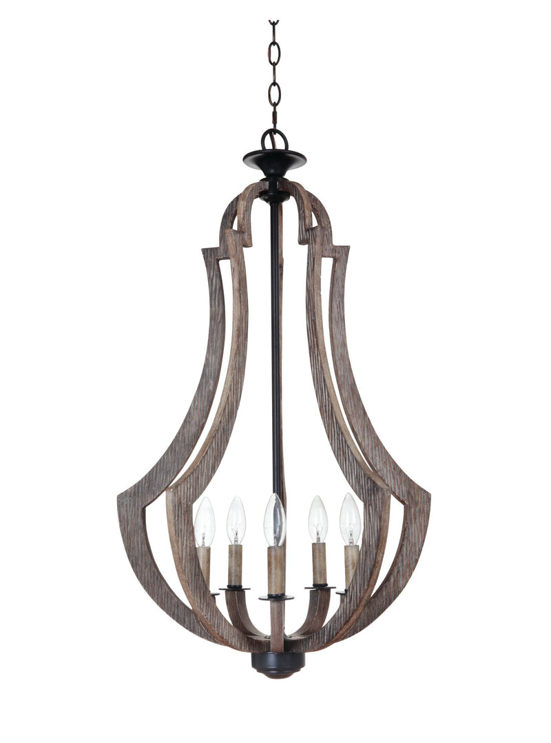 Winton 5 Light 19" Foyer in Weathered Pine